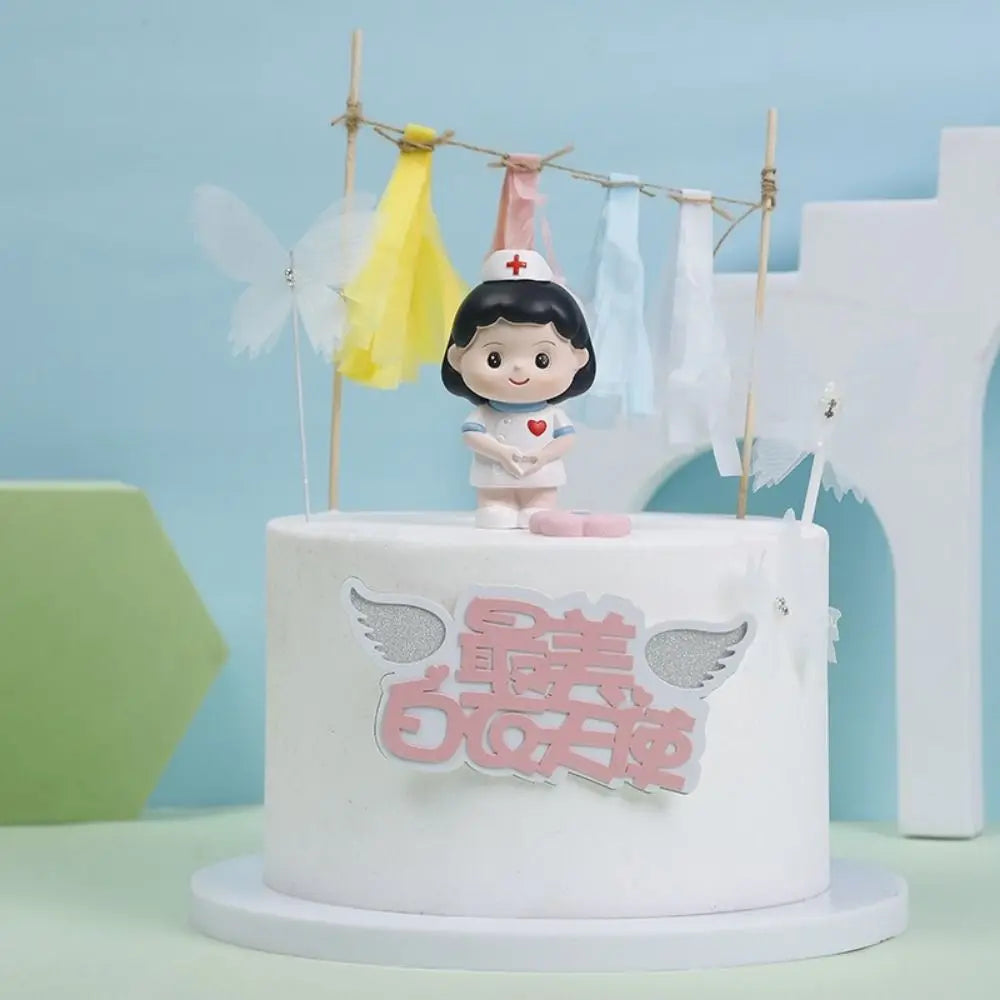 Cartoon Nurse Figurine - Cute Resin Ornament for Home & Office Decoration