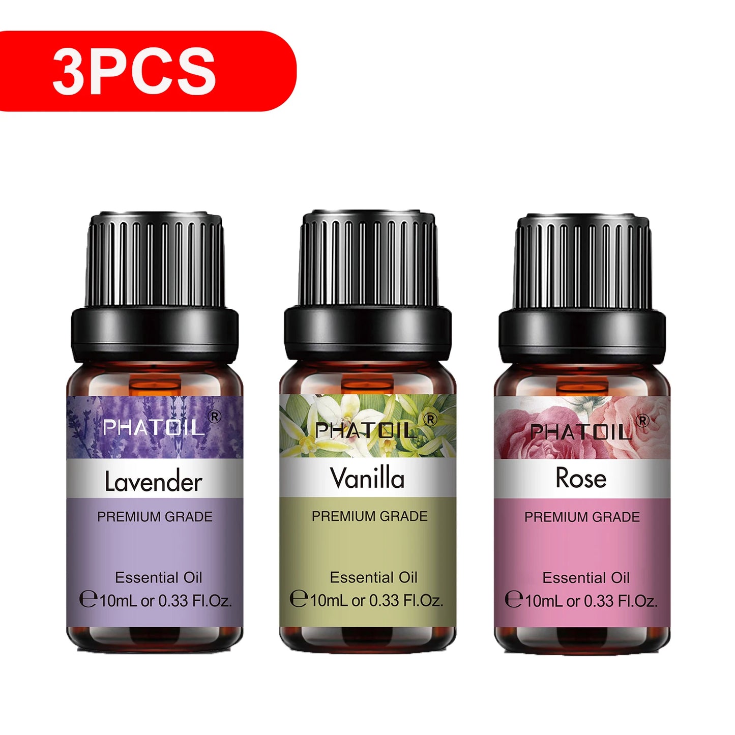 PHATOIL Natural Essential Oils 10ml - Eucalyptus, Lavender, Peppermint for Diffuser