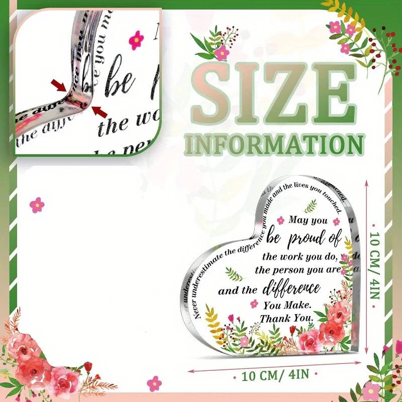 Thank You Acrylic Gift - Appreciation Gift for Nurse, Teacher, Coworker