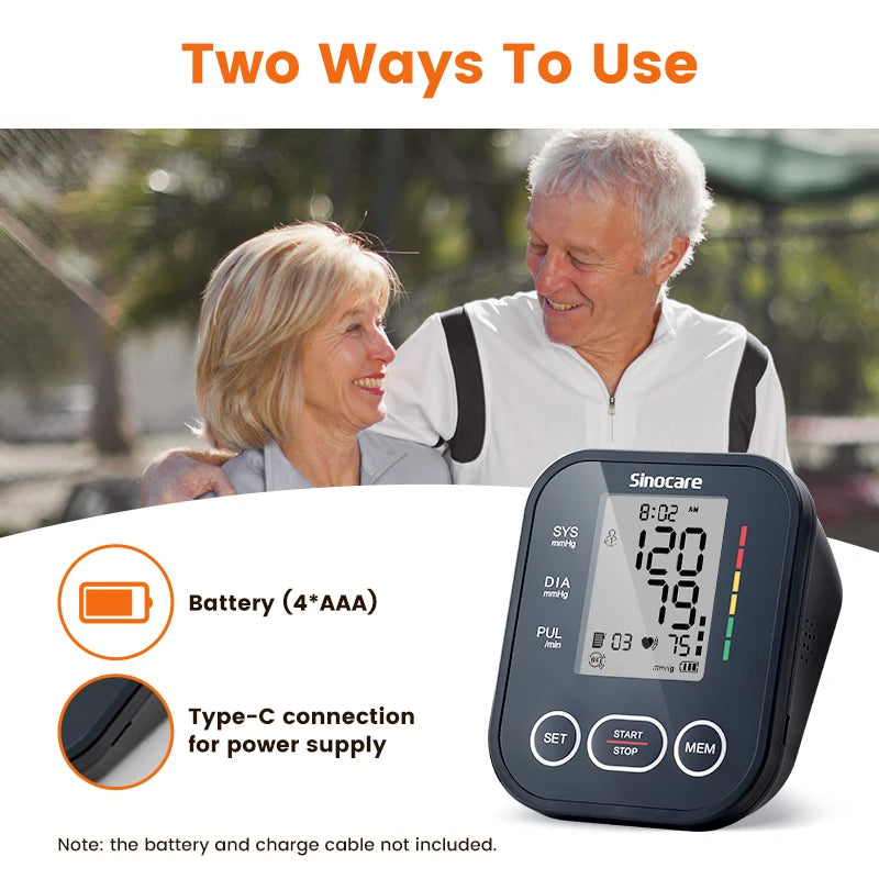 Sinocare Automatic Blood Pressure Monitor - Upper Arm Digital BP Meter