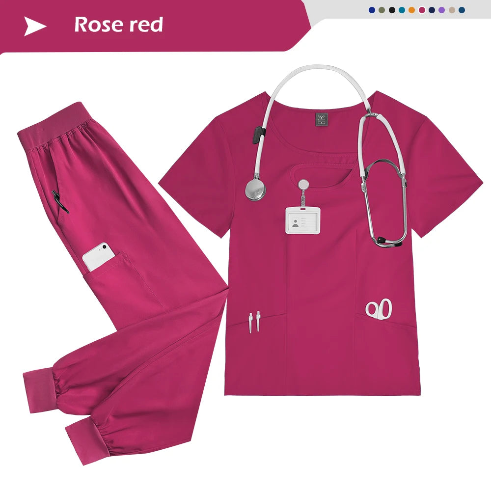 Women's 2-Piece Medical Scrubs Set - Nursing Uniform for Hospital & Spa