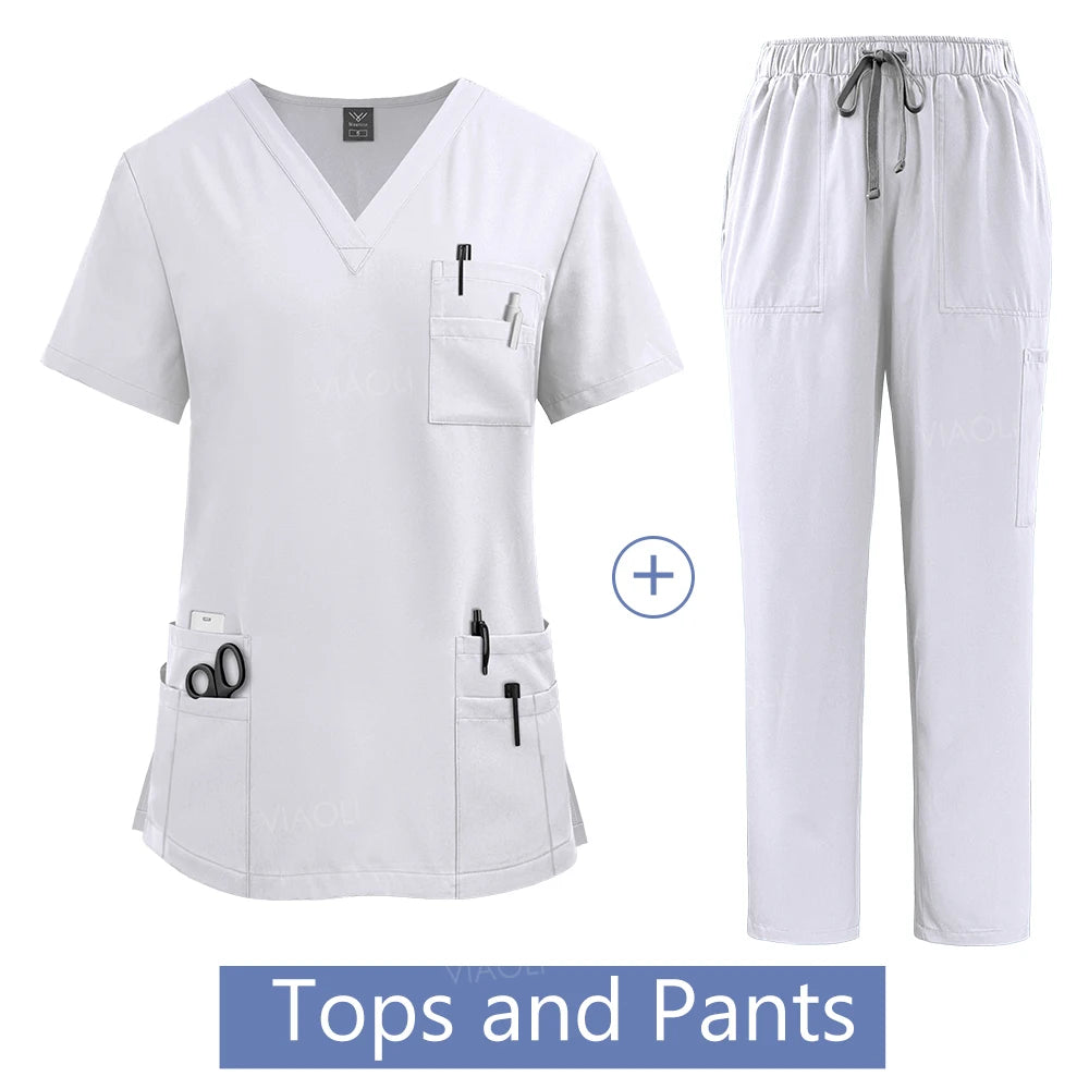 Women's Medical Lab Coat - Surgical Gown with Pockets for Healthcare Professionals