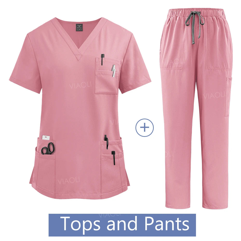 Women's Medical Lab Coat - Surgical Gown with Pockets for Healthcare Professionals