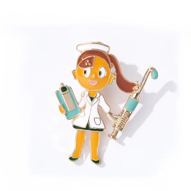Enamel Nurse Brooch Pins - Medical Badge Gift for Nurses & Students