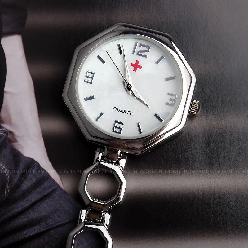 Paramedic Nurse Pocket Watch - Rose Gold Silver Fob Watch with Clip