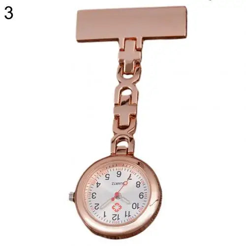 Waterproof Nurse Pocket Watch - Round Dial Quartz Fob Watch with Clip