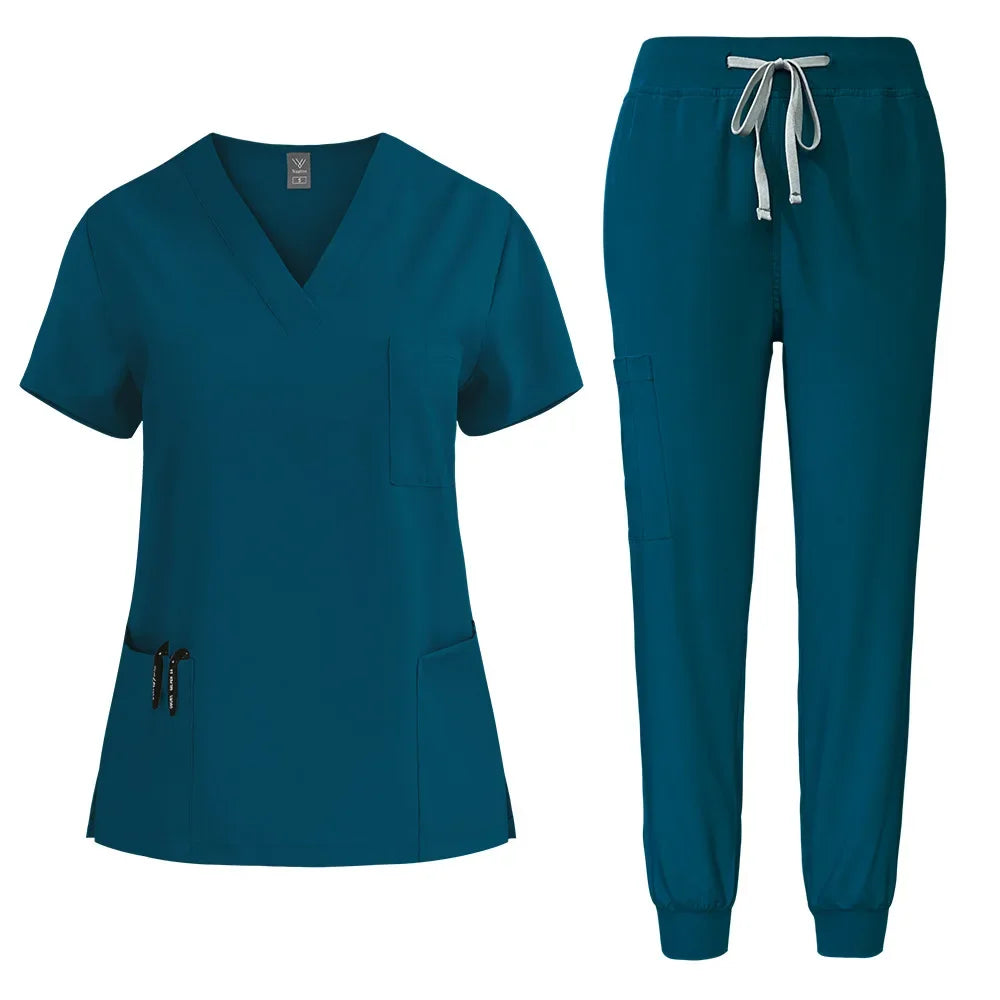 JUPAOPAO Unisex Medical Scrubs Set - Sweatshirt Top & Pants Uniform