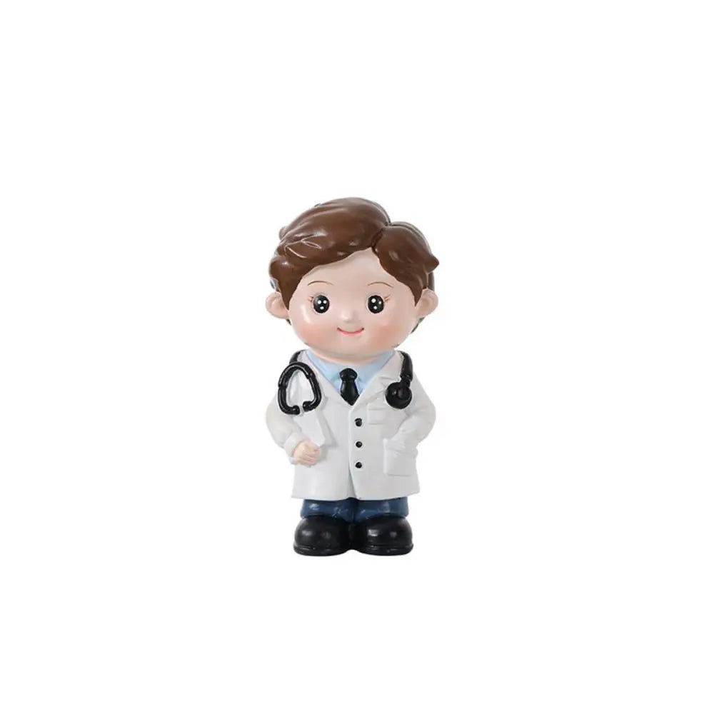 Cartoon Nurse Figurine - Cute Resin Ornament for Home & Office Decoration