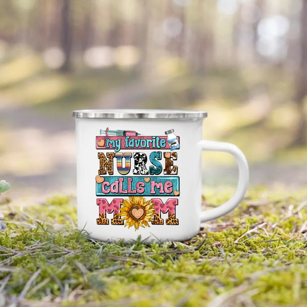 Nurse Life Enamel Mug 360ml - Creative Coffee Cup Gift for Nurses