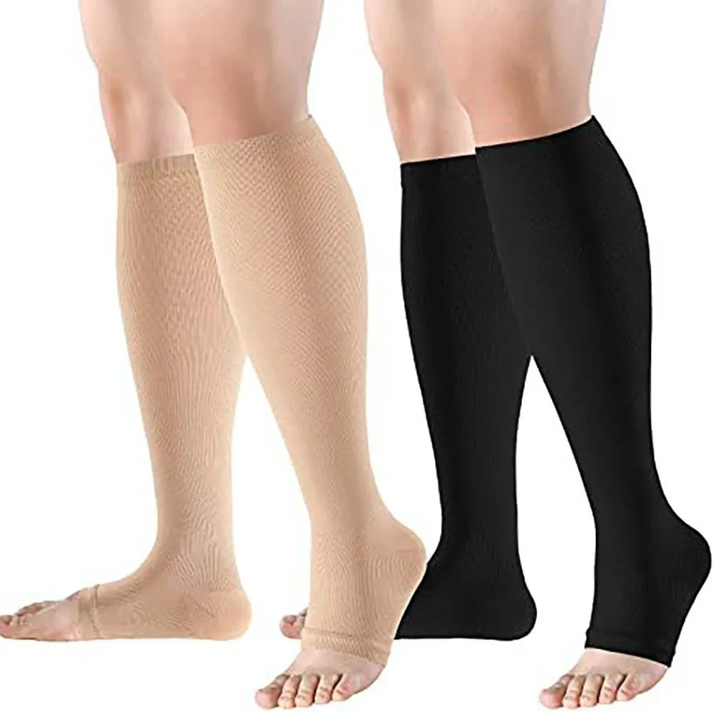 Medical Compression Socks - Knee High Open Toe for Men & Women