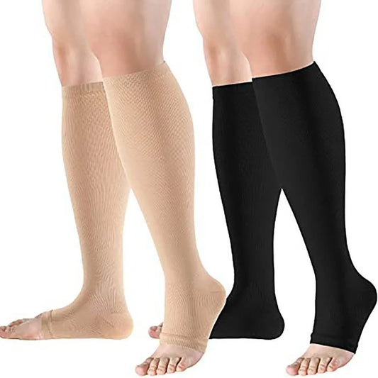 Medical Compression Socks - Knee High Open Toe for Men & Women