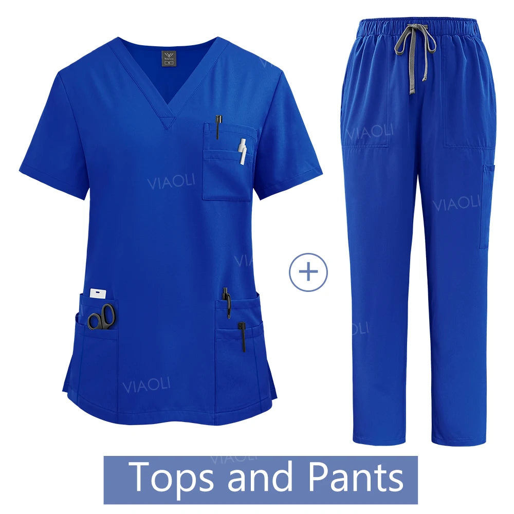 Women's Medical Lab Coat - Surgical Gown with Pockets for Healthcare Professionals
