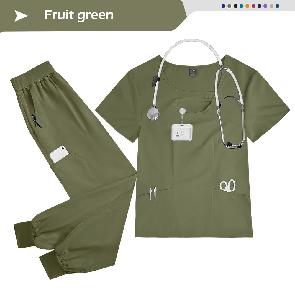 Women's 2-Piece Medical Scrubs Set - Nursing Uniform for Hospital & Spa