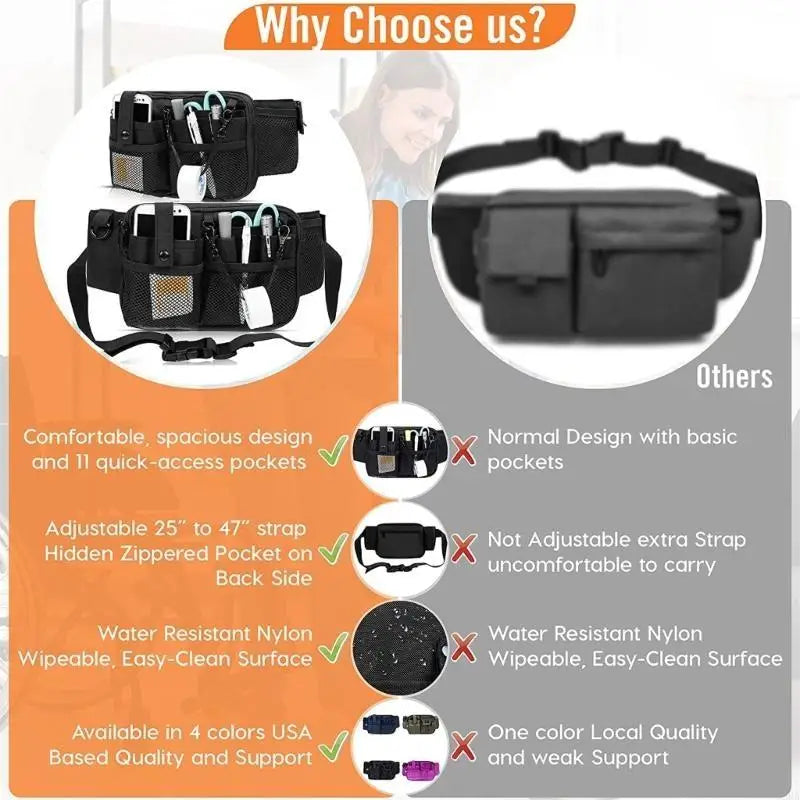 Nurse Multi-Compartment Nursing Utility Waist Pack