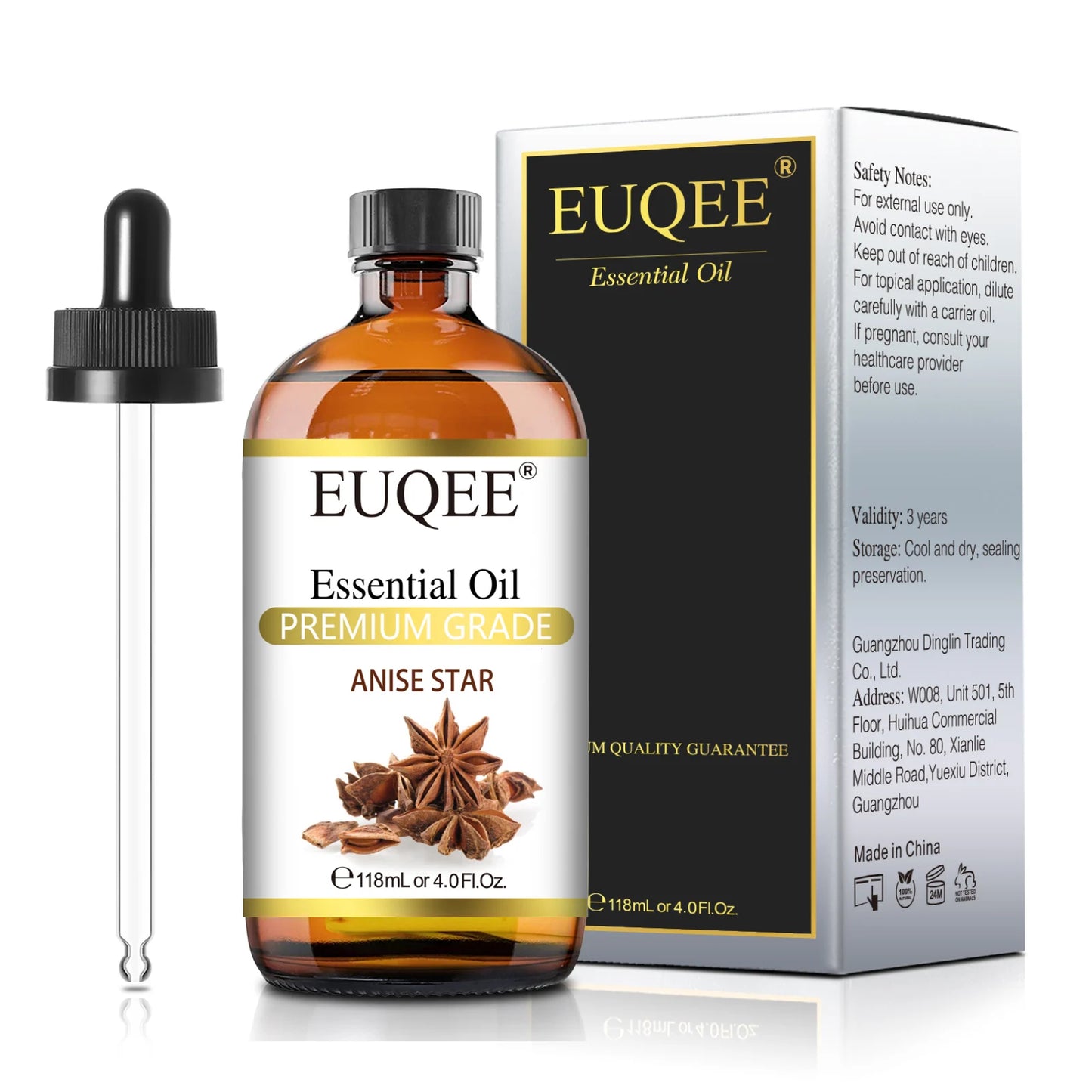 EUQEE Essential Oils 118ml - Aromatherapy for Diffuser, Candles & Soap Making