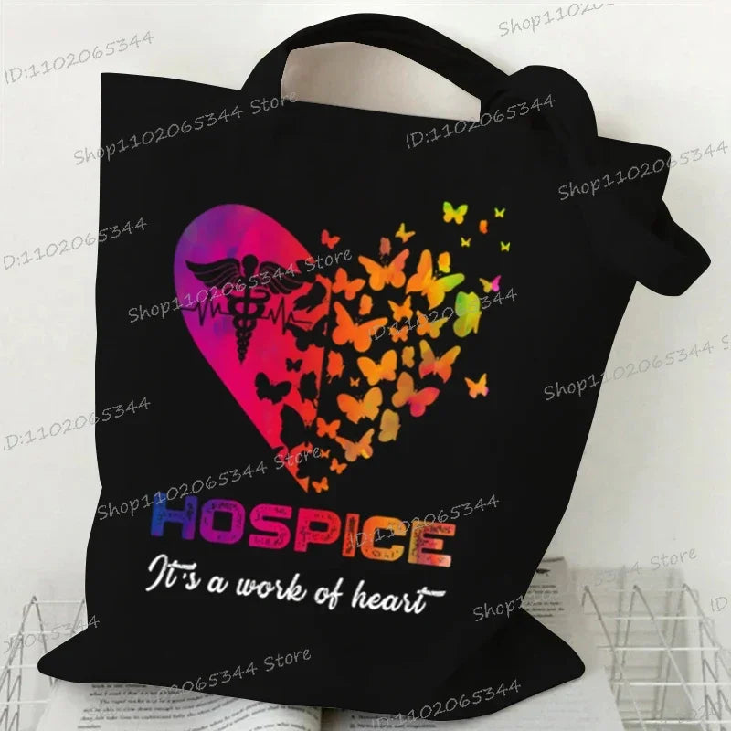 Nurse Tote Bag - Medical Heartbeat Pattern Shoulder Bag for Healthcare Workers