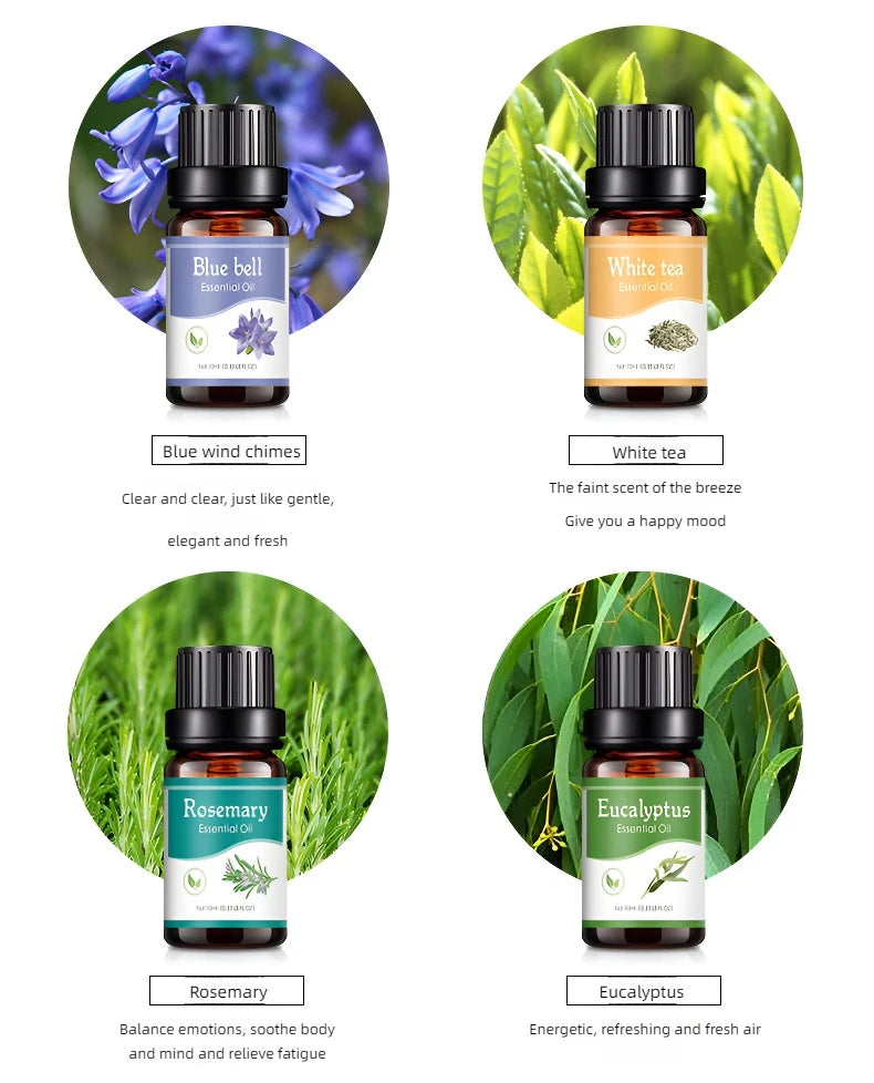 Essential Oils 10ml - 18 Scents for Aroma Diffuser & Humidifier