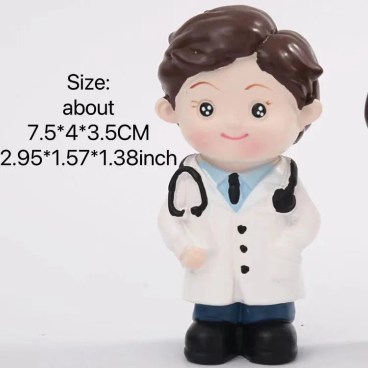 Nurse Doll Ornament - Handmade Resin Figurine for Office & Home Decoration