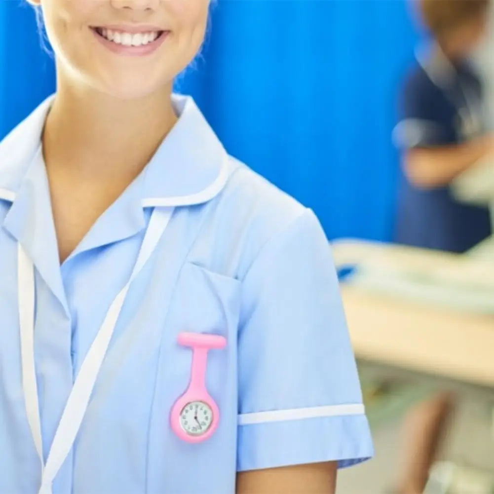 Silicone Nurse Watch - Mini Pocket Watch with Lockable Pin Clip