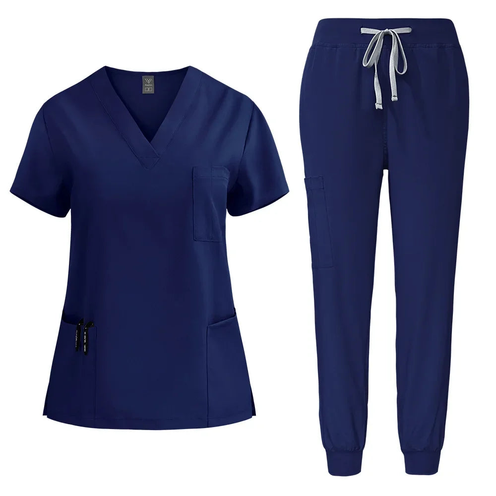 JUPAOPAO Unisex Medical Scrubs Set - Sweatshirt Top & Pants Uniform