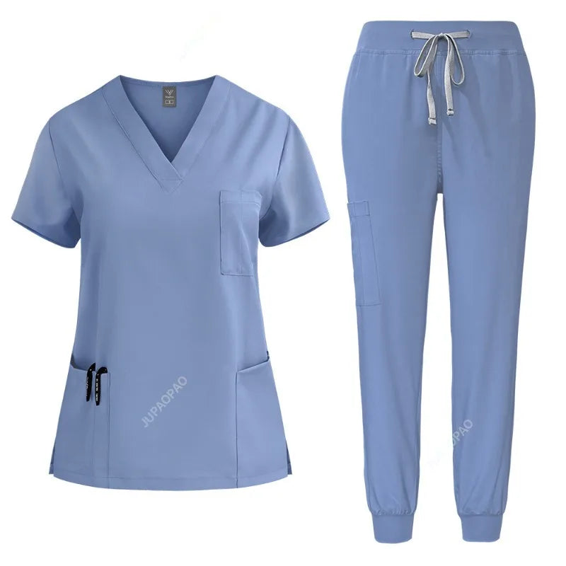 JUPAOPAO Unisex Medical Scrubs Set - Sweatshirt Top & Pants Uniform