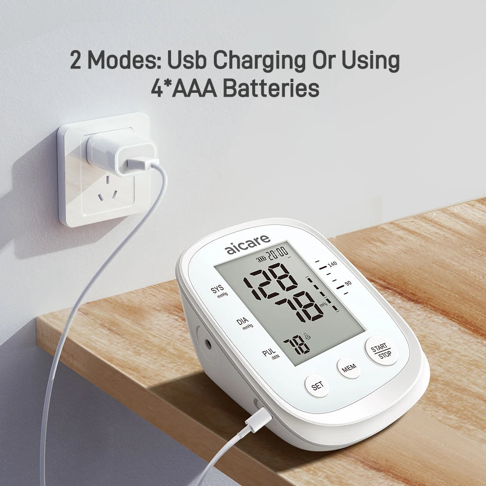 Aicare Digital Blood Pressure Monitor - Upper Arm with Large Cuff