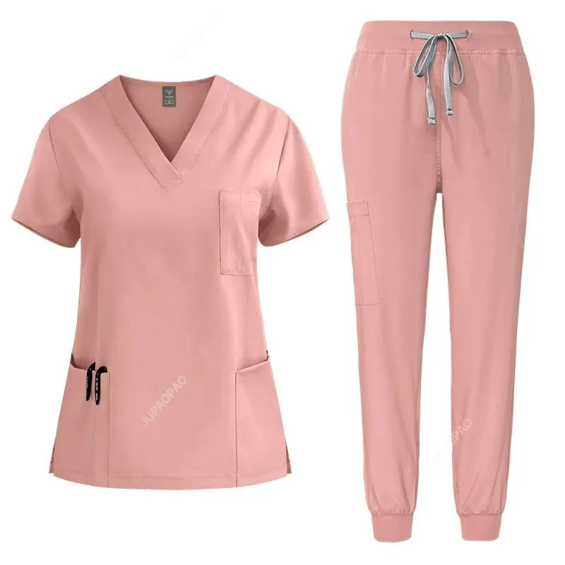 JUPAOPAO Unisex Medical Scrubs Set - Sweatshirt Top & Pants Uniform
