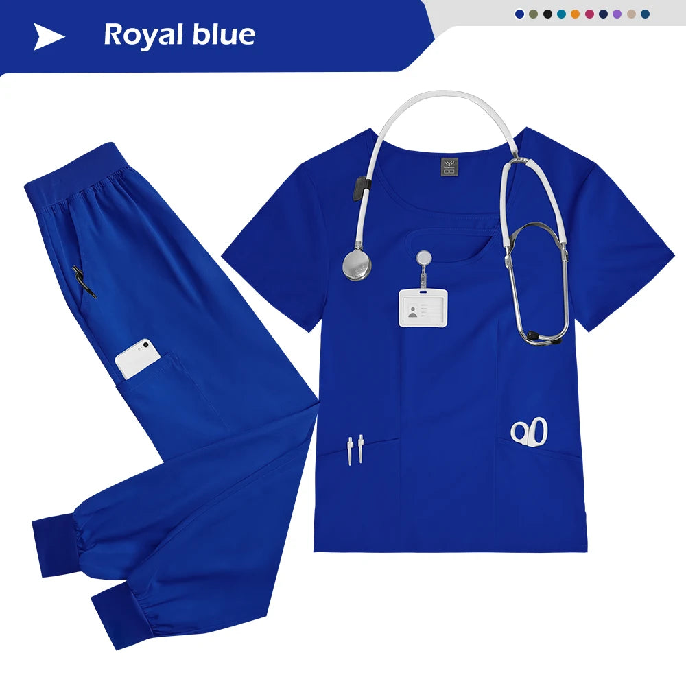 Women's 2-Piece Medical Scrubs Set - Nursing Uniform for Hospital & Spa