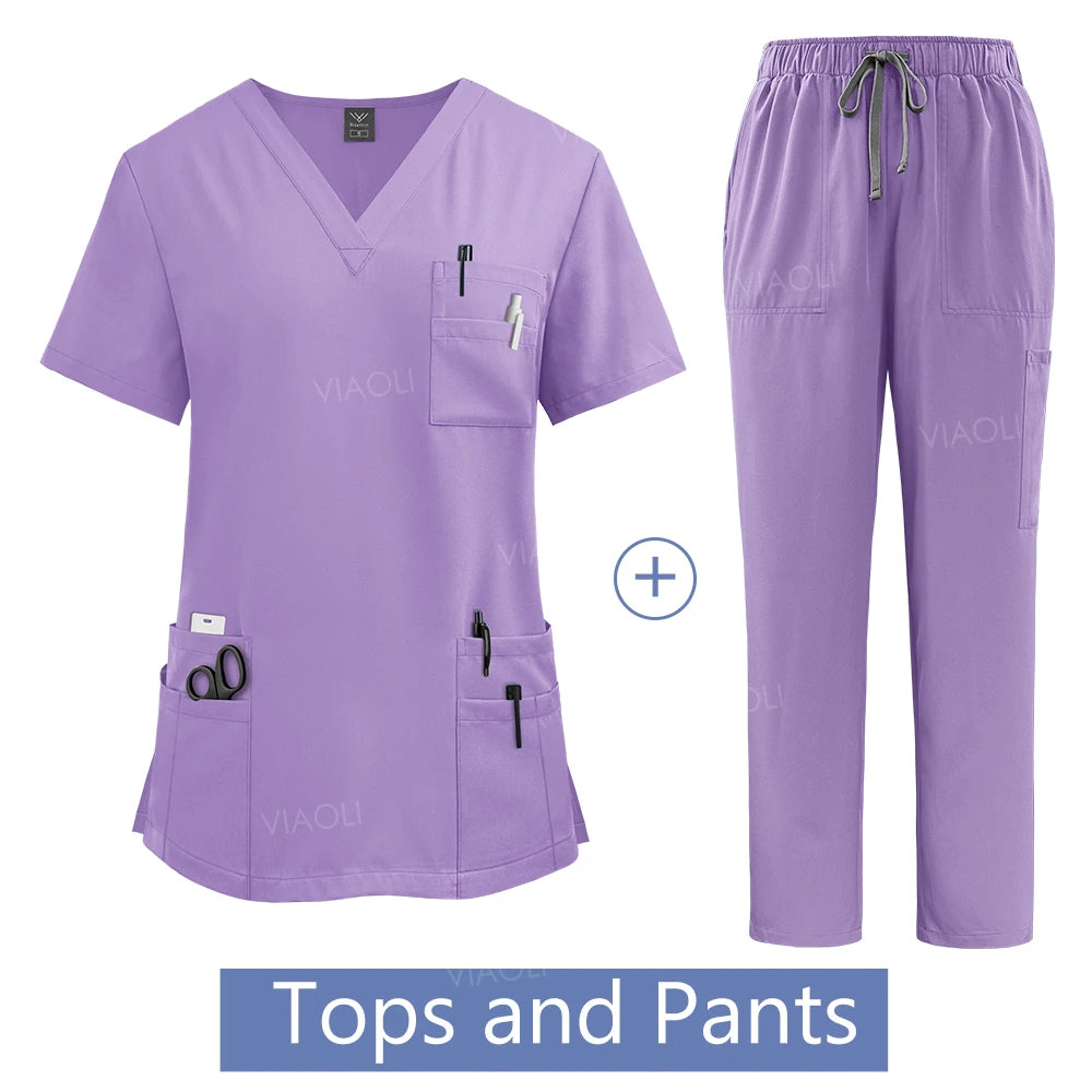 Women's Medical Lab Coat - Surgical Gown with Pockets for Healthcare Professionals