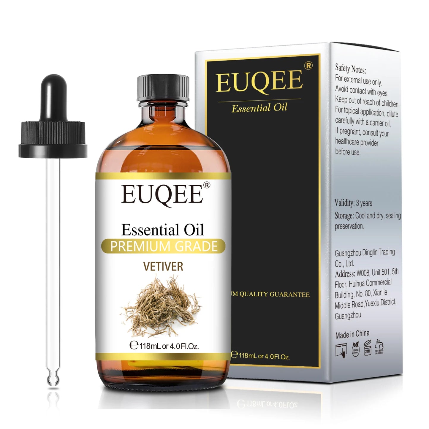 EUQEE Essential Oils 118ml - Aromatherapy for Diffuser, Candles & Soap Making