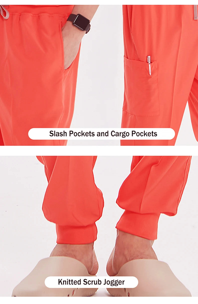 Women's Medical Scrubs Set 2025 - V-Neck Top & Jogger Pants Nursing Uniform