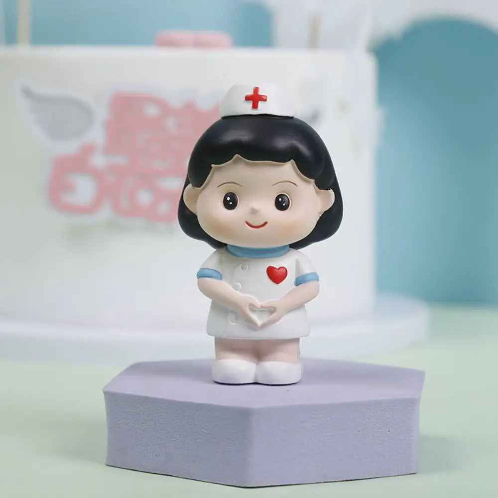 Cartoon Nurse Figurine - Cute Resin Ornament for Home & Office Decoration