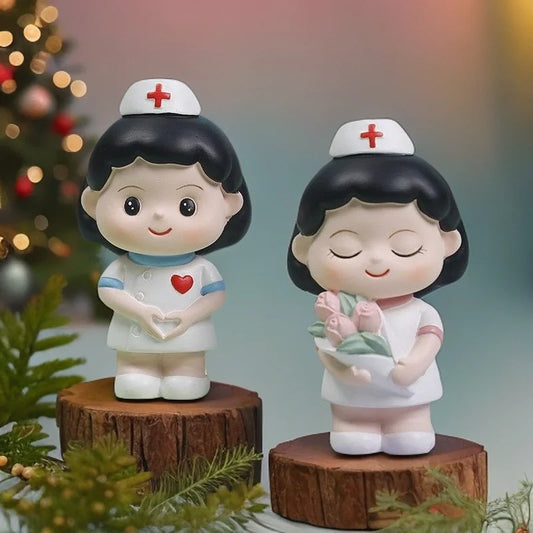 Nurse Doll Ornament - Handmade Resin Figurine for Office & Home Decoration