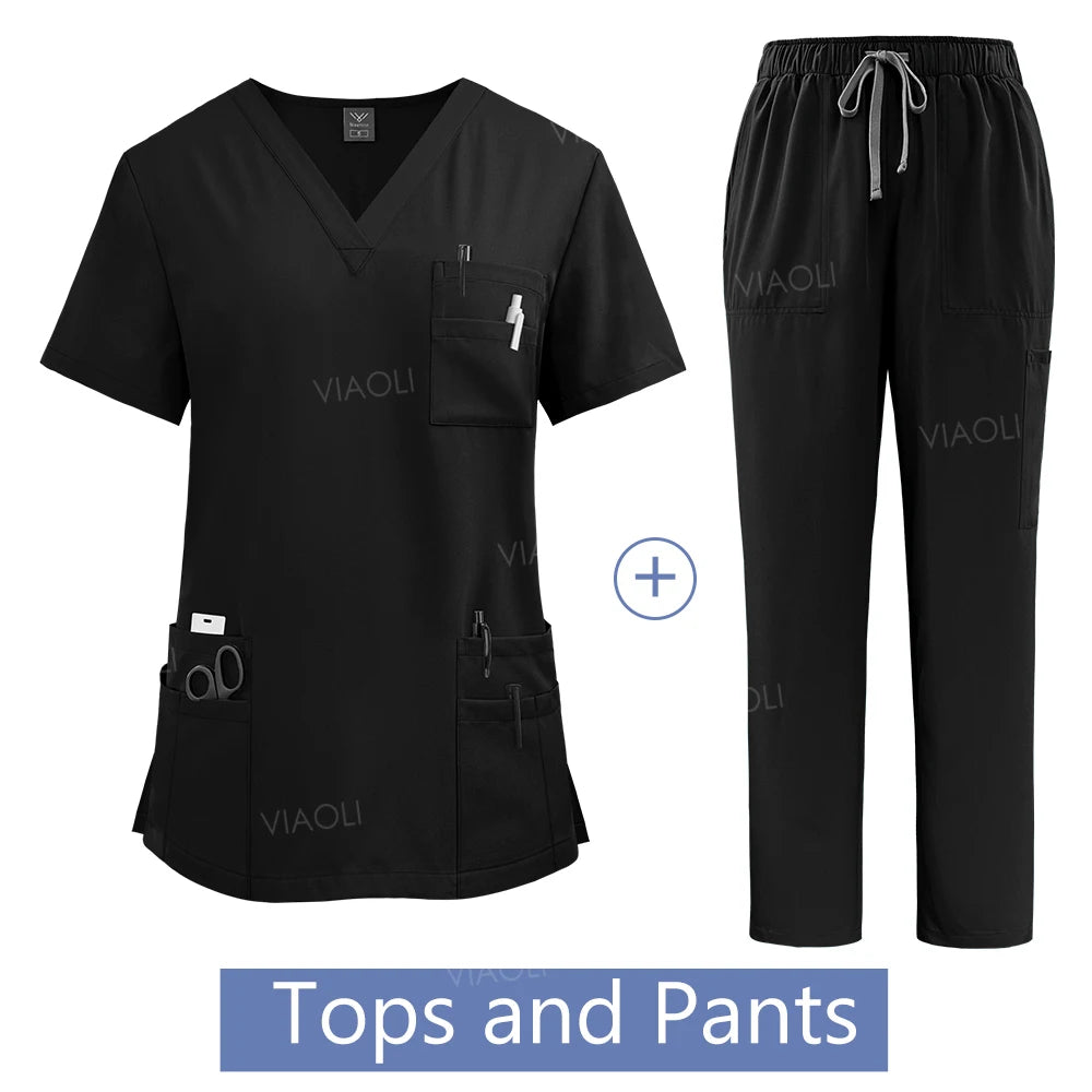 Women's Medical Lab Coat - Surgical Gown with Pockets for Healthcare Professionals