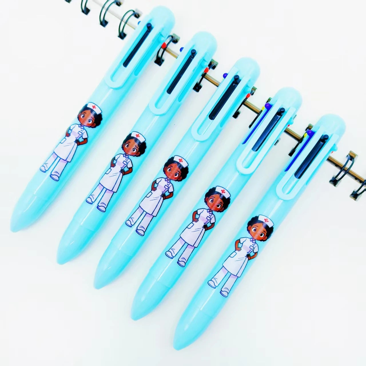 Nurse Angel Pens 14 Pack - Multi-Colour 6-in-1 Ballpoint Pens for Healthcare Workers