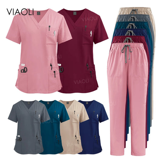 Women's Medical Lab Coat - Surgical Gown with Pockets for Healthcare Professionals