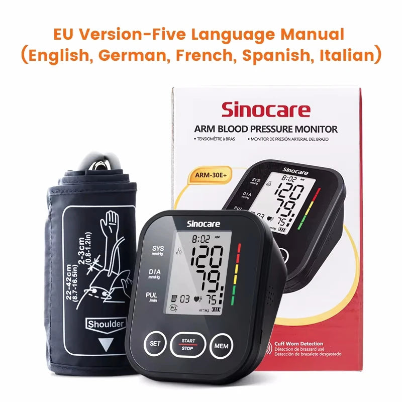 Sinocare Automatic Blood Pressure Monitor - Upper Arm Digital BP Meter