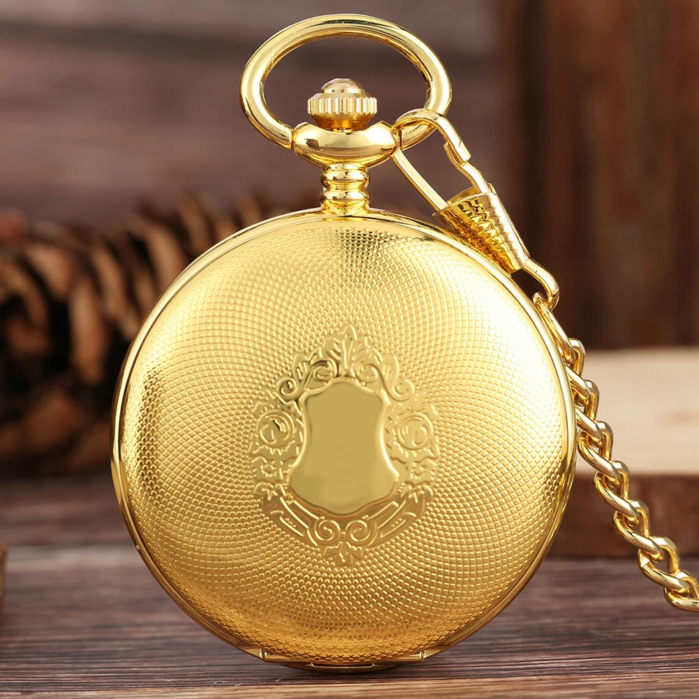 Golden Automatic Mechanical Pocket Watch - Luxury Nurse Fob Watch Gift