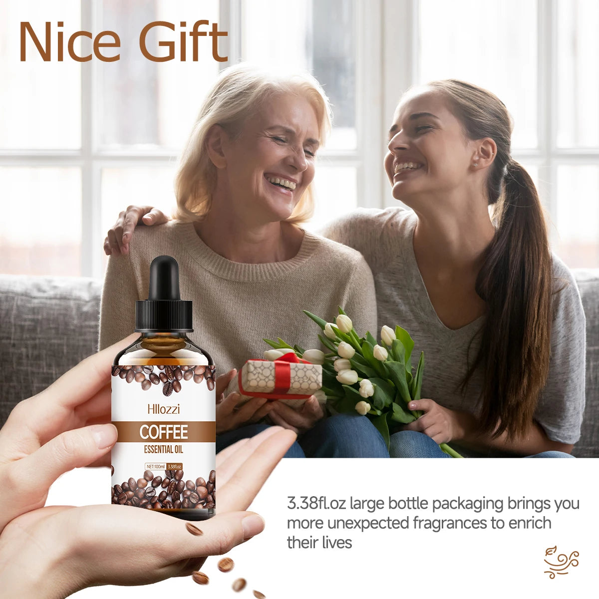 Coffee Essential Oil 60ml - Multi-Purpose for Diffuser, Massage & Skincare