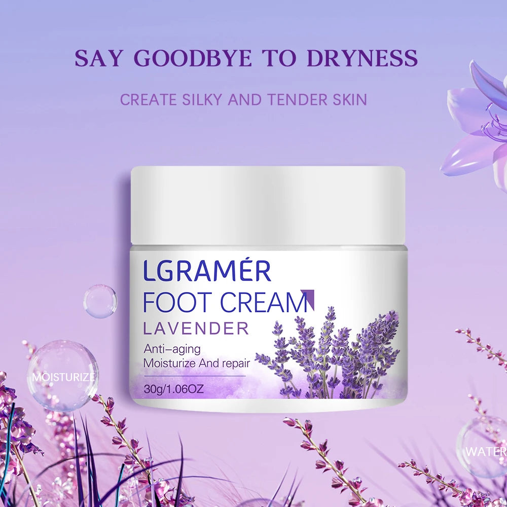 Lavender Foot Cream 60g - Intensive Repair for Cracked Dry Feet & Heels