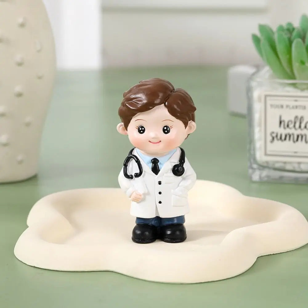 Cartoon Nurse Figurine - Cute Resin Ornament for Home & Office Decoration