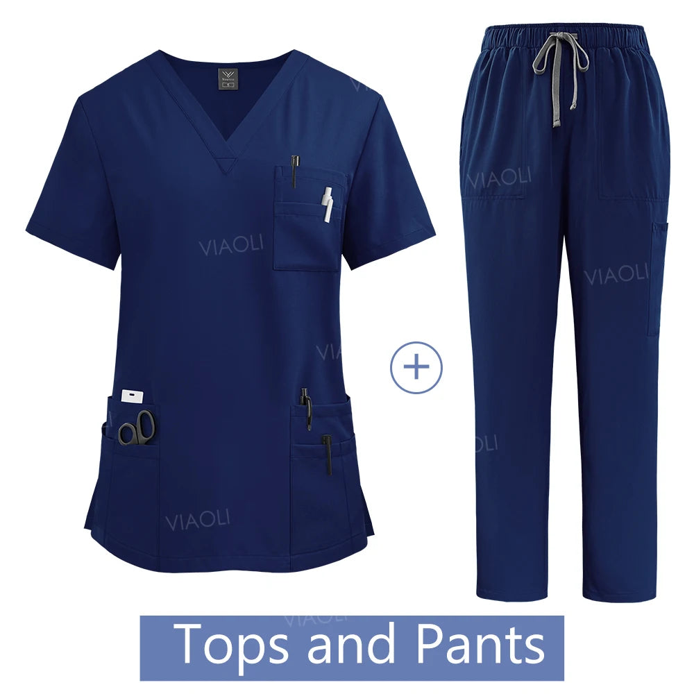 Women's Medical Lab Coat - Surgical Gown with Pockets for Healthcare Professionals