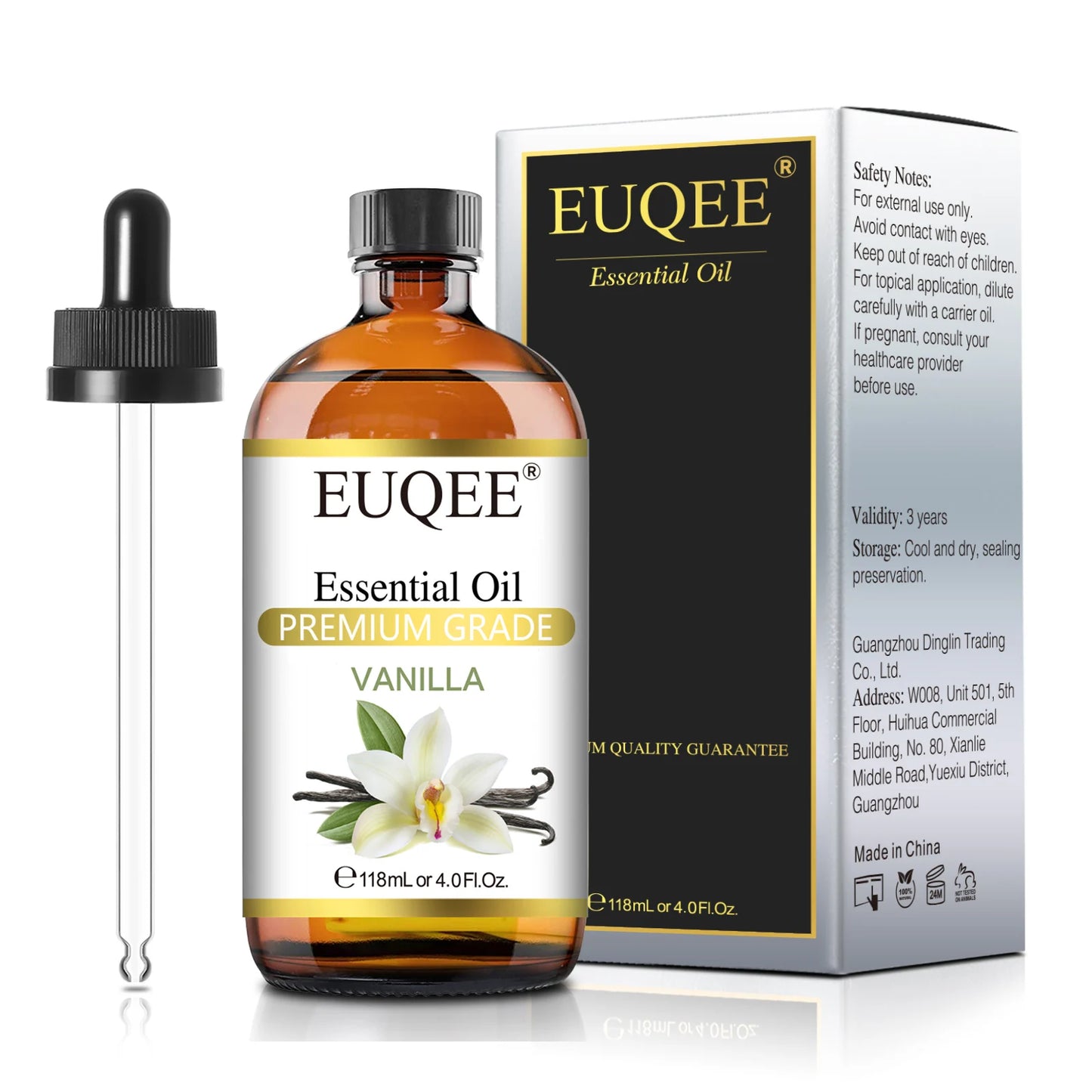 EUQEE Essential Oils 118ml - Aromatherapy for Diffuser, Candles & Soap Making