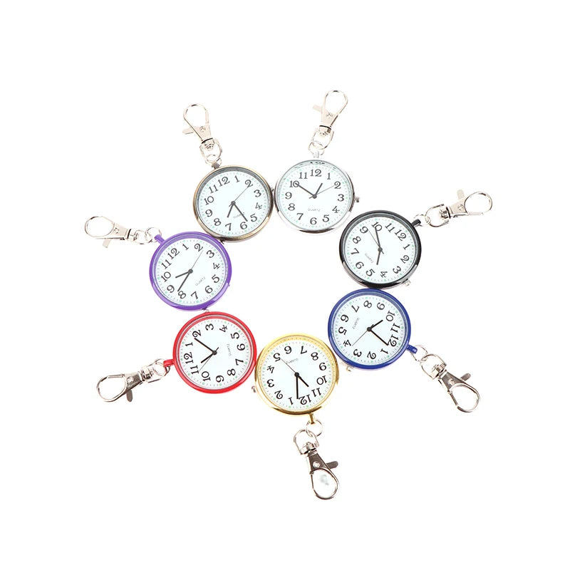 Vintage Nurse Pocket Watch - Keychain Fob Clock with Battery