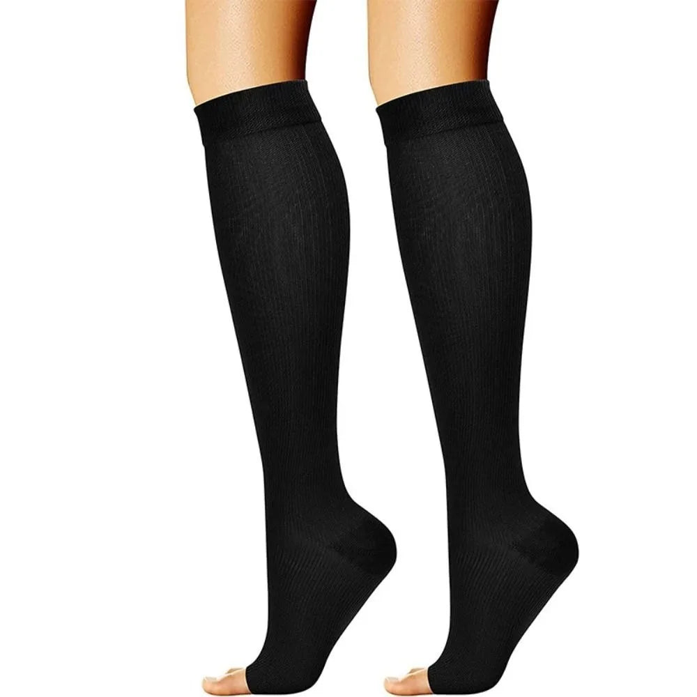 Medical Compression Socks - Knee High Open Toe for Men & Women