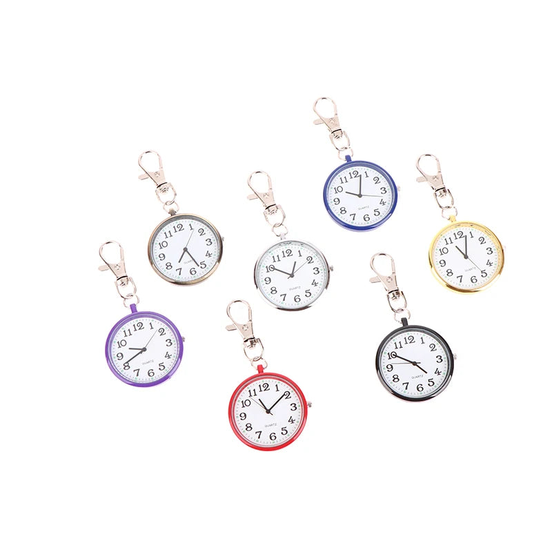 Vintage Nurse Pocket Watch - Keychain Fob Clock with Battery