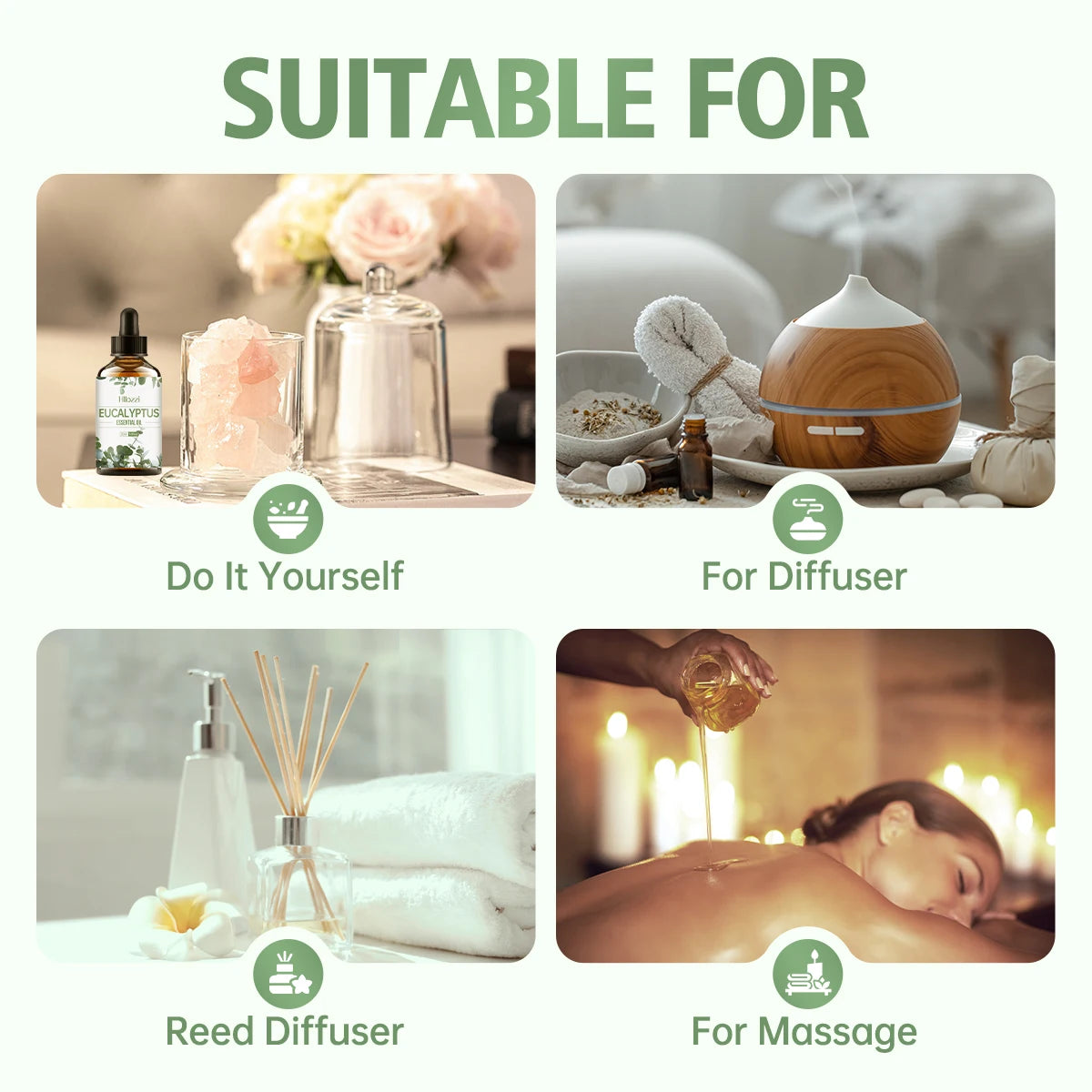 Eucalyptus Essential Oil 100ml - Aromatherapy for Diffuser