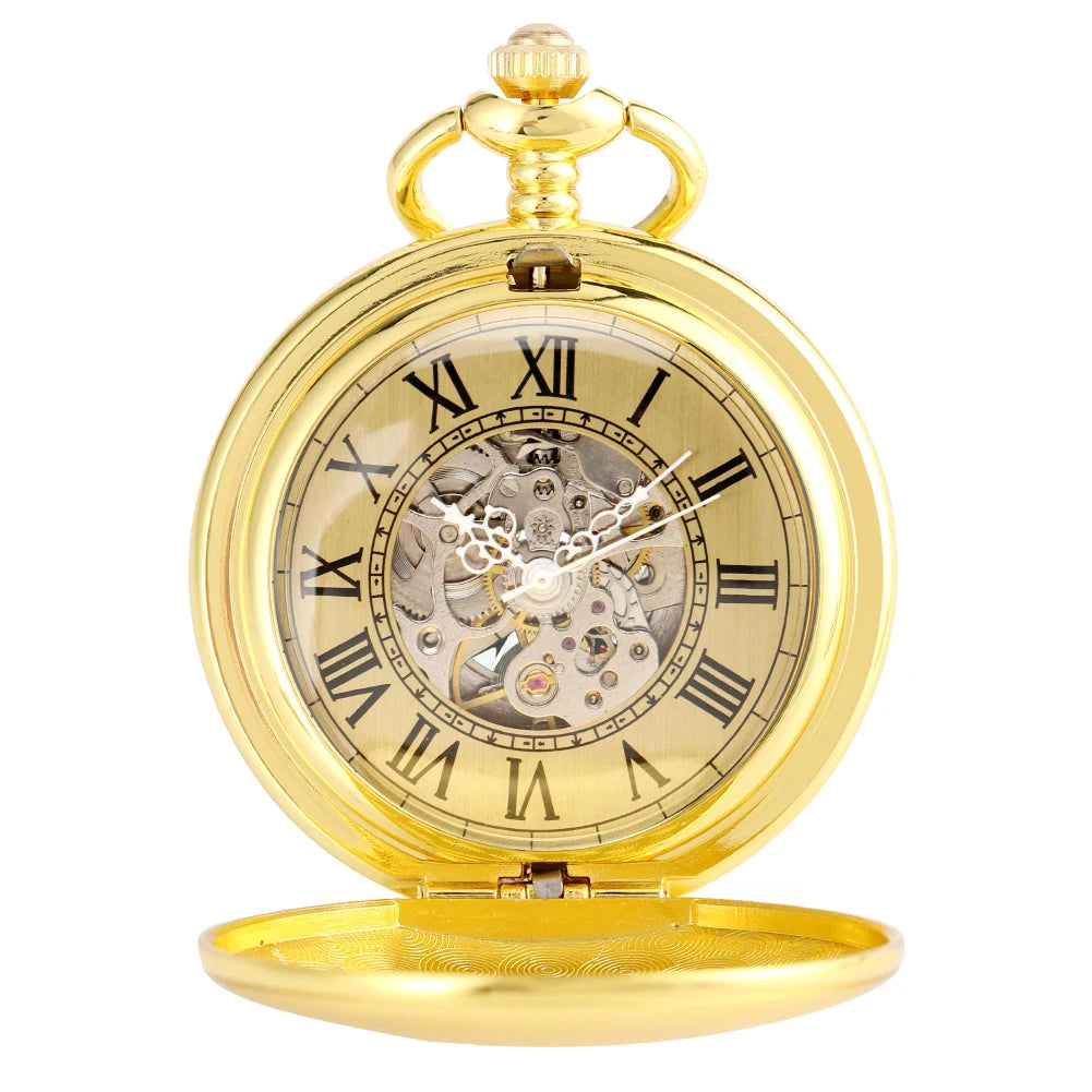 Golden Automatic Mechanical Pocket Watch - Luxury Nurse Fob Watch Gift