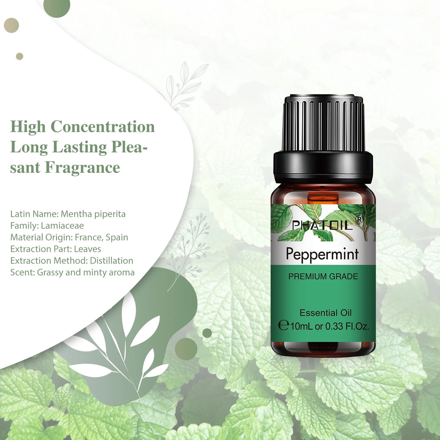 PHATOIL Natural Essential Oils 10ml - Eucalyptus, Lavender, Peppermint for Diffuser