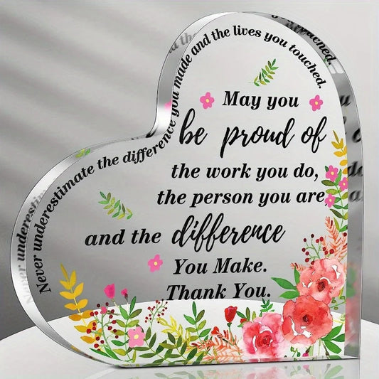 Thank You Acrylic Gift - Appreciation Gift for Nurse, Teacher, Coworker